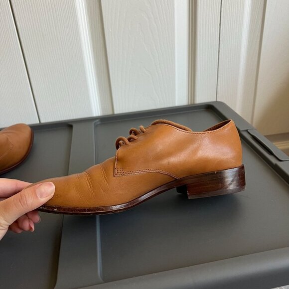 Madewell The Jess Brown Leather Lace-Up Pointy Toe Oxfords Women's Size 7 - Picture 12 of 12